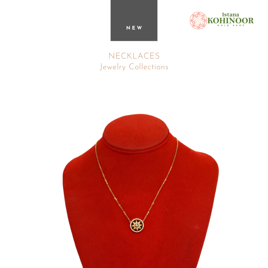 KOHINOOR KALUNG 17K EMAS VARIASI EMAS NEW NECKLACES CIRCLE PENDANT