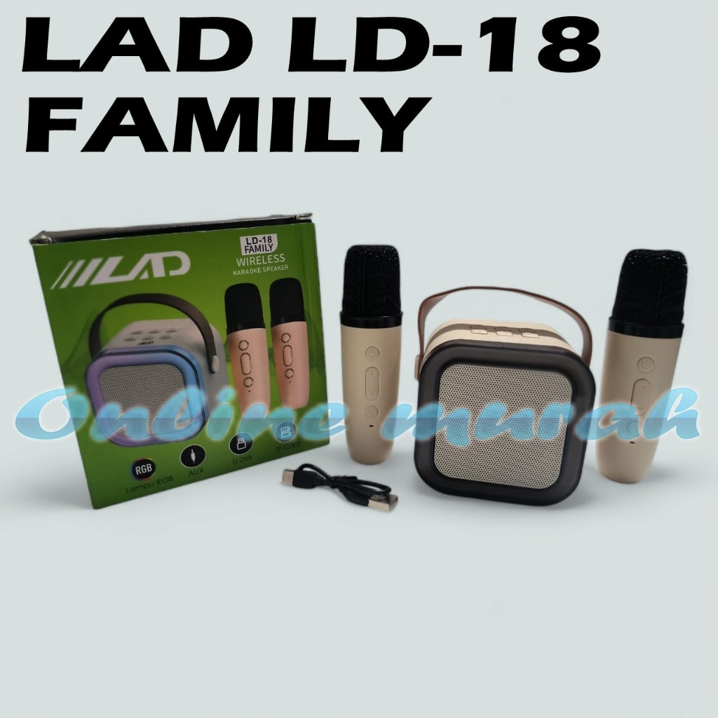 SPEAKER PORTABLE KARAOKE 2 MIC WIRELESS LAD LD18 FAMILY / LAD 18 FAMILY ORIGINAL