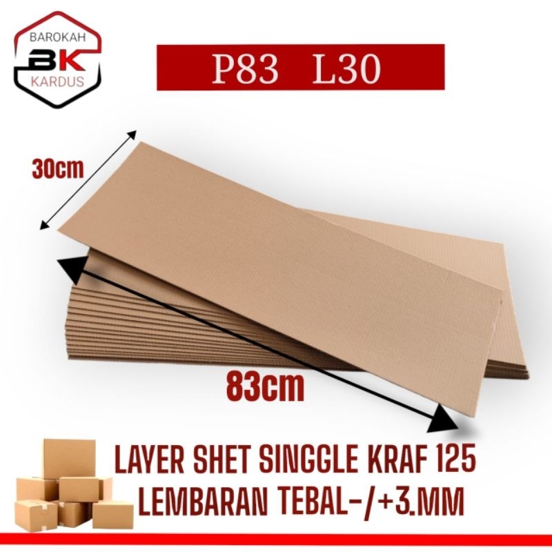 

Kardus Lembaran 83x30 Cm / Kardus Box Packing Polos Tebal Premium