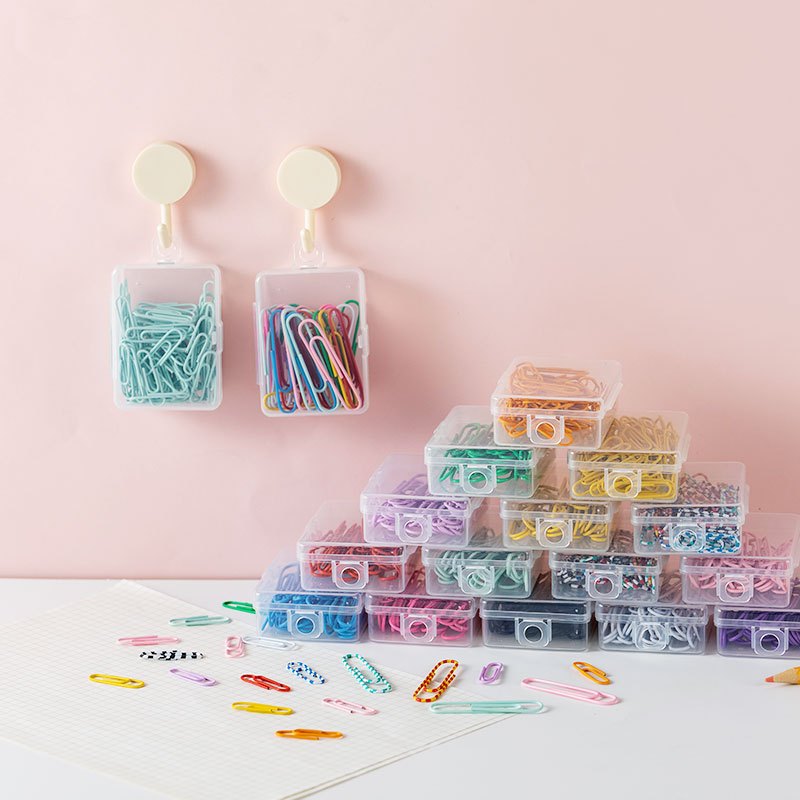 

50pcs/Set Paper Clip 28mm Klip Kertas Warna Warni Penjepit Kertas Macaron Utk Kantor Sekolah ATK