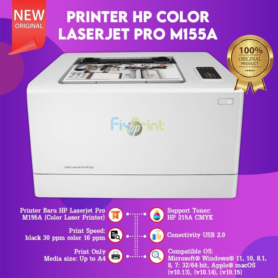 FixPrint HP Printer Color LaserJet 150A M150A Garansi Resmi / Color LaserJet Pro M155A Single Functi
