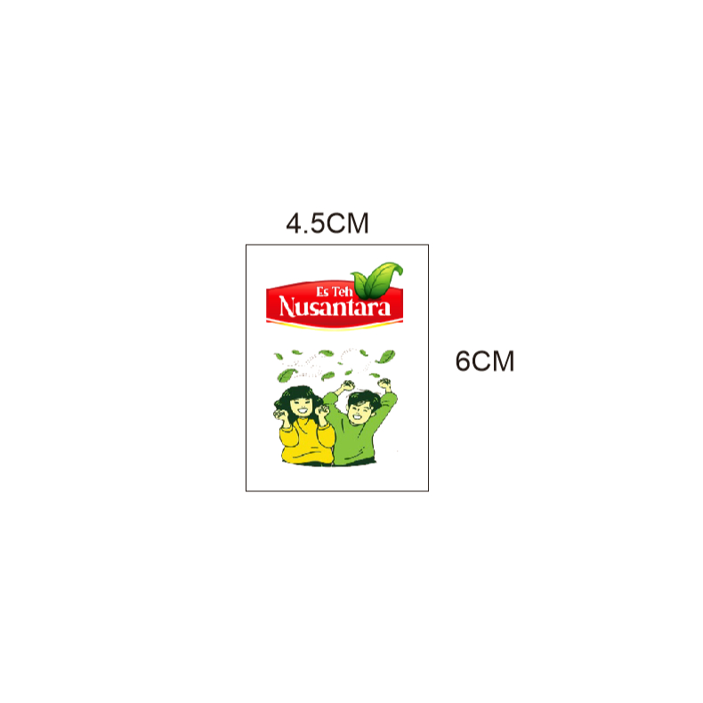 

Sticker minuman Es Teh Nus4nt4r4 isi 100pcs stker Bahan transparan anti air anti gores