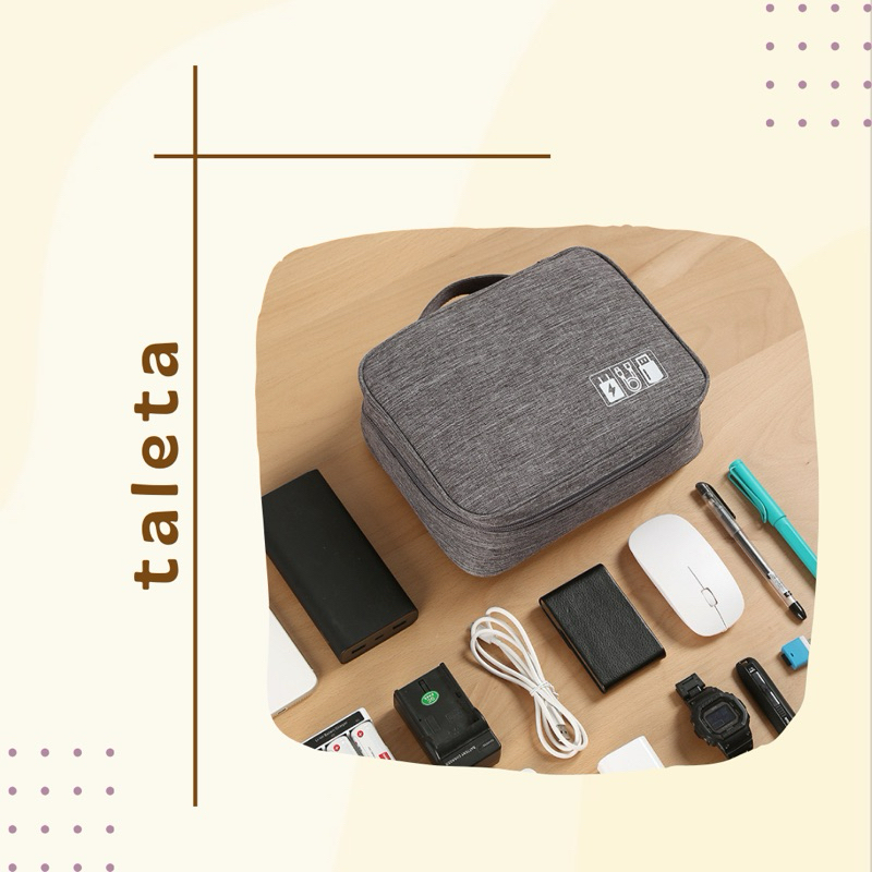 [ Taleta ]  Tas Travel Waterproof - Tas Penyimpanan Barang Elektronik - Travel Organizer - TZZ