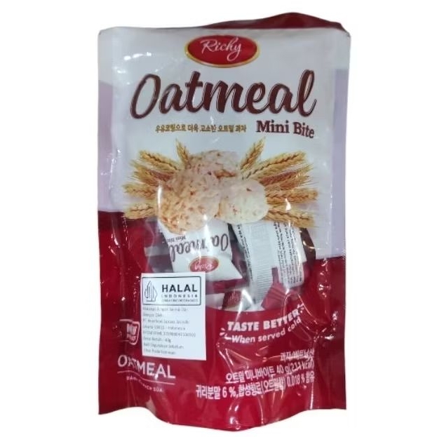 

Richy oatmeal mini bite makanan ringan biscuit sereal oat 40gr np