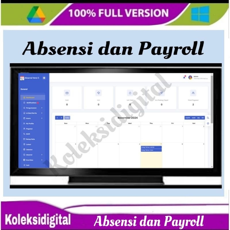 Source Code Aplikasi Absensi Selfie dan Payroll Laravel 8