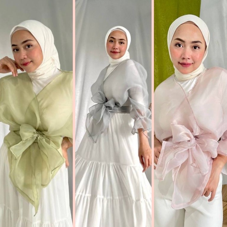 KODE S28H Outer Organza  Outer Kondangan  Outer Organza Lengan Balon  Arya Organza Top