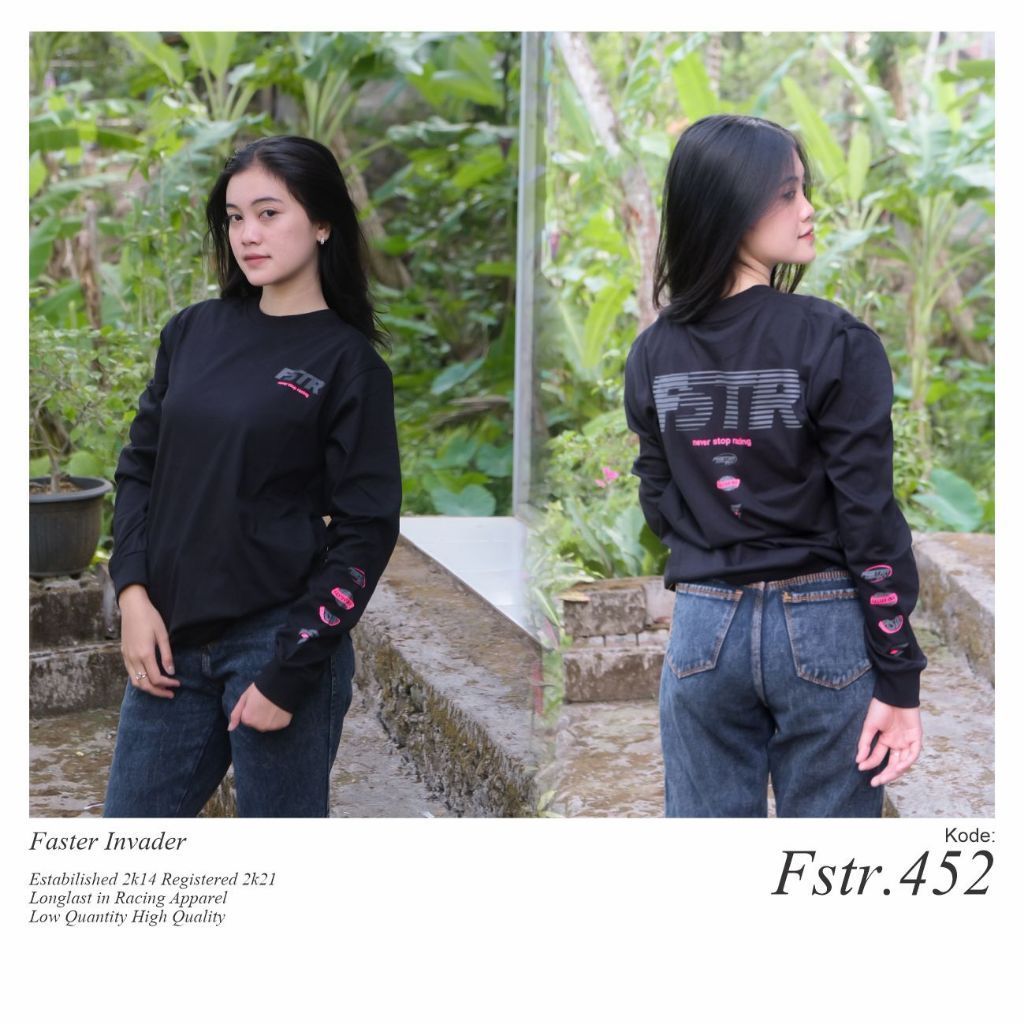 Kaos lengan panjang hitam faster invader FSTR 452