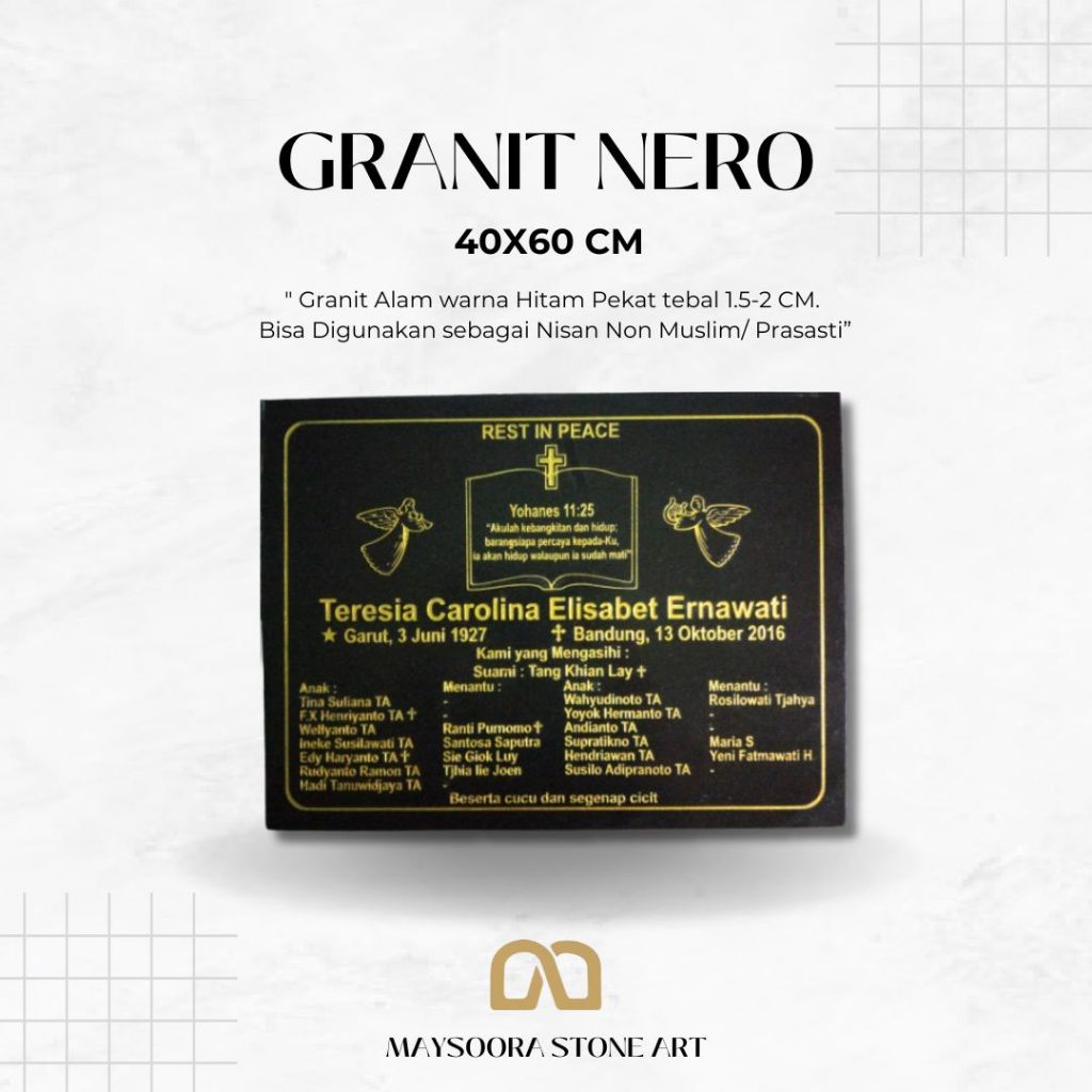 BATU NISAN GRANIT NERO 40X60CM