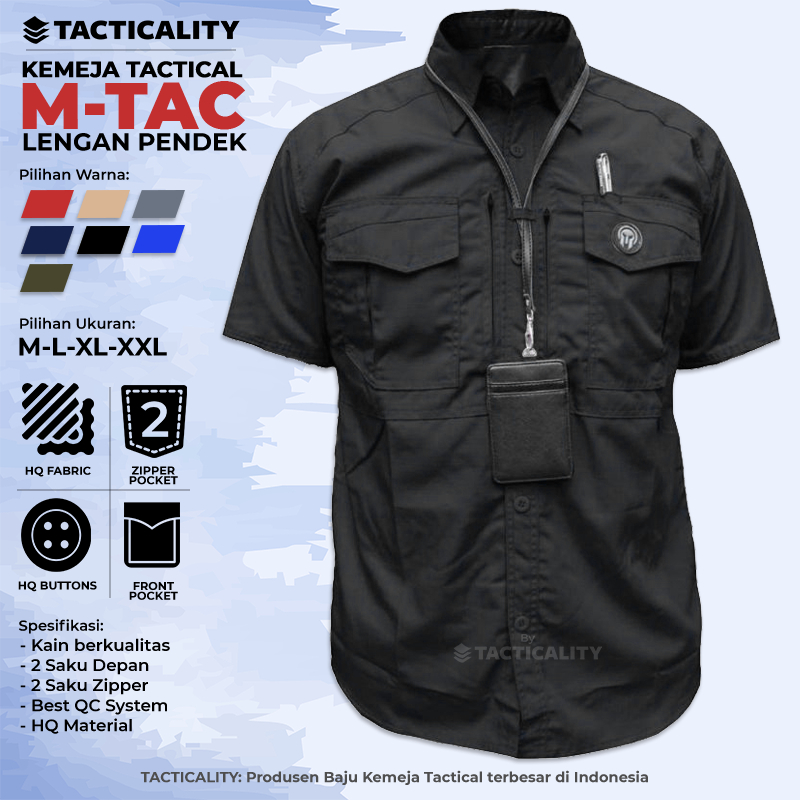 Kerja Pria Lapangan Baju Kerja Pria Lapangan Kemeja Tactical Lengan Pendek Outdoor Ringan