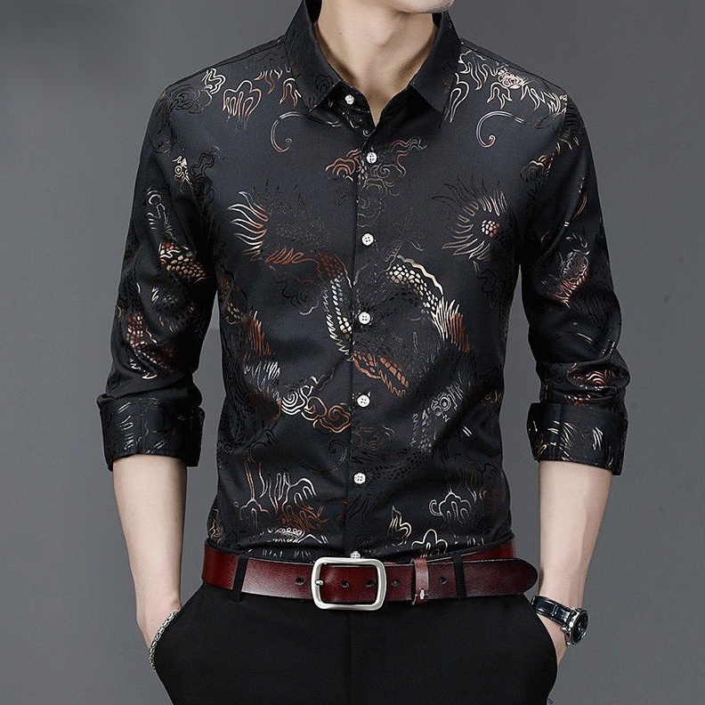 Kemeja PriaKerenTerbaruLong Sleeve Shirt MenS Korean Style SlimFit Shirt