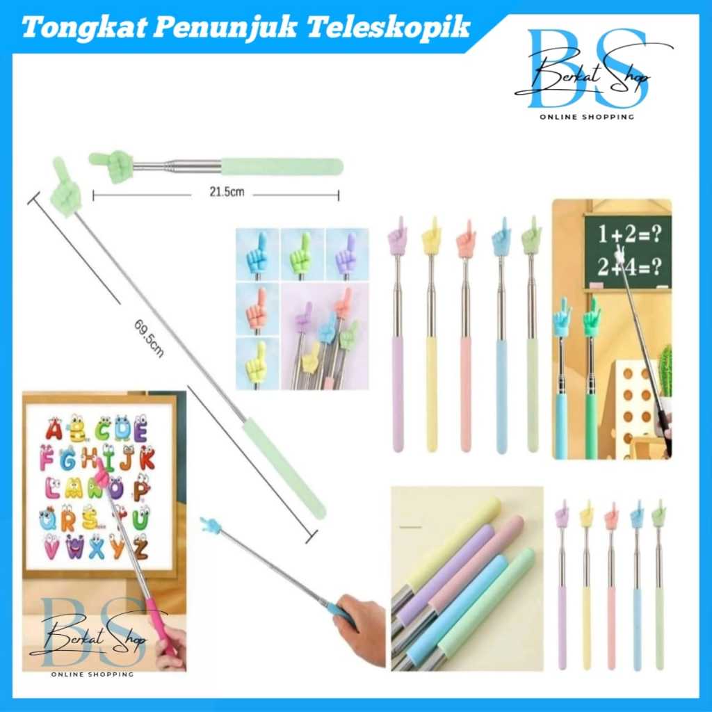 

Tongkat Penunjuk Teleskopik Bentuk Jari Mengajar / Tongkat Penunjuk Papan Tulis