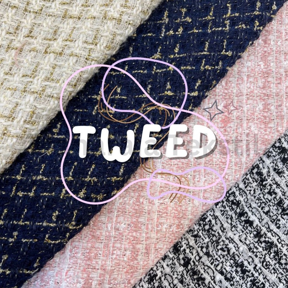 KODE S87F Kain Tweed Chanel PremiumTweed Akrilik Tebal  Kain Blazer  Korean Tweed  Kain Tweed Tebal