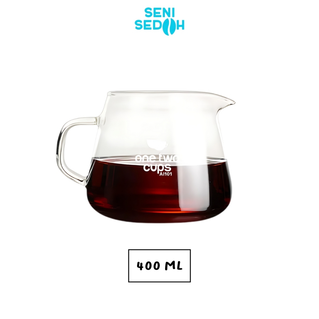 One Two Cups Teko Kaca Coffee Server V60 Tahan Panas