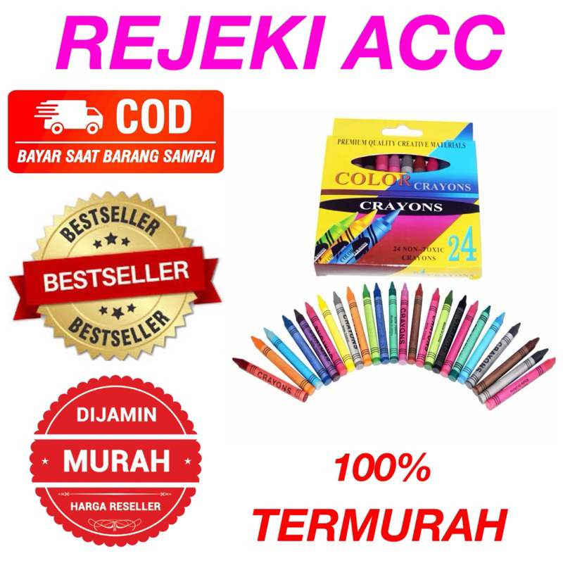 

Crayon Krayon isi 24pcs Pensil Anak Warna Tulis Gambar Box Crayons Color Premium