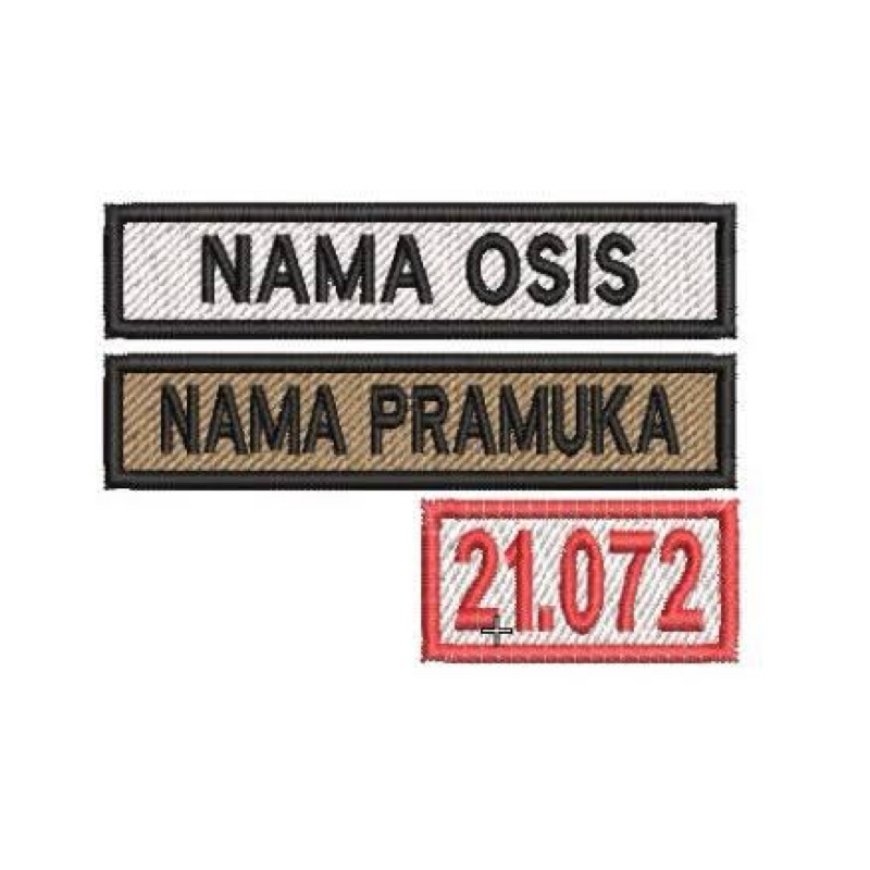 Bordir custom Bad Badge Bet Emblem Nomer Gudep Gugus Depan pramuka seragam