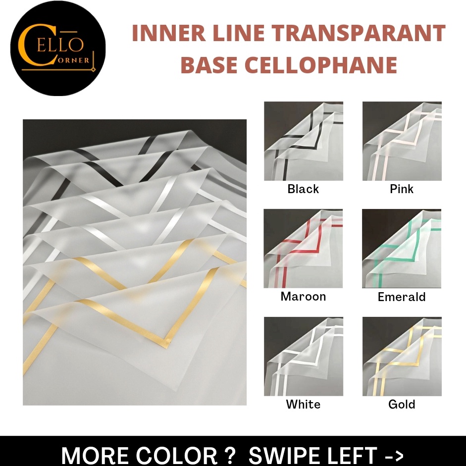 

Top Limited 2 LEMBAR INNER LINE TRANSPARANT BASE CELLOPHANE Cellophane Transparant Kertas Pembungkus Bunga WE