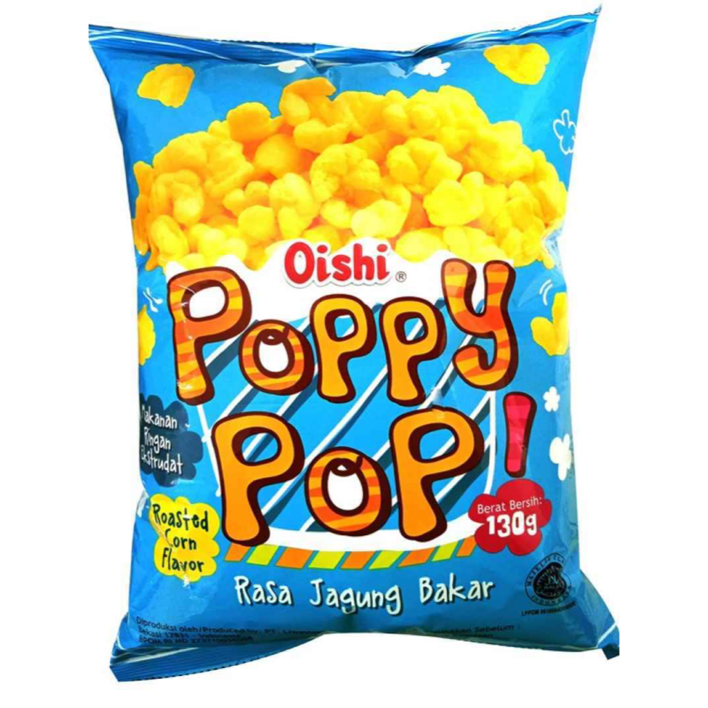 

Oishi poppy pop popcorn jagung bakar 130 gram