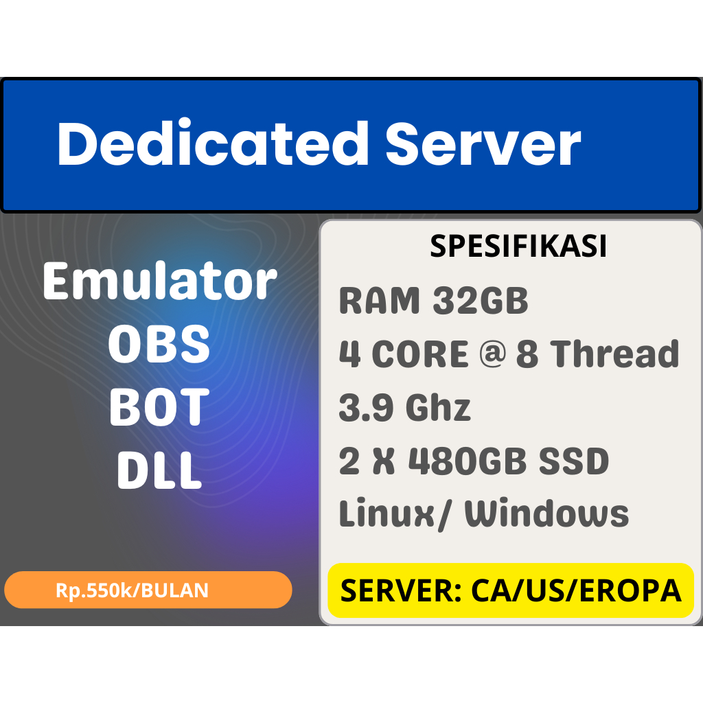 RDP DEDICATED SERVER MINGGUAN & BULANAN