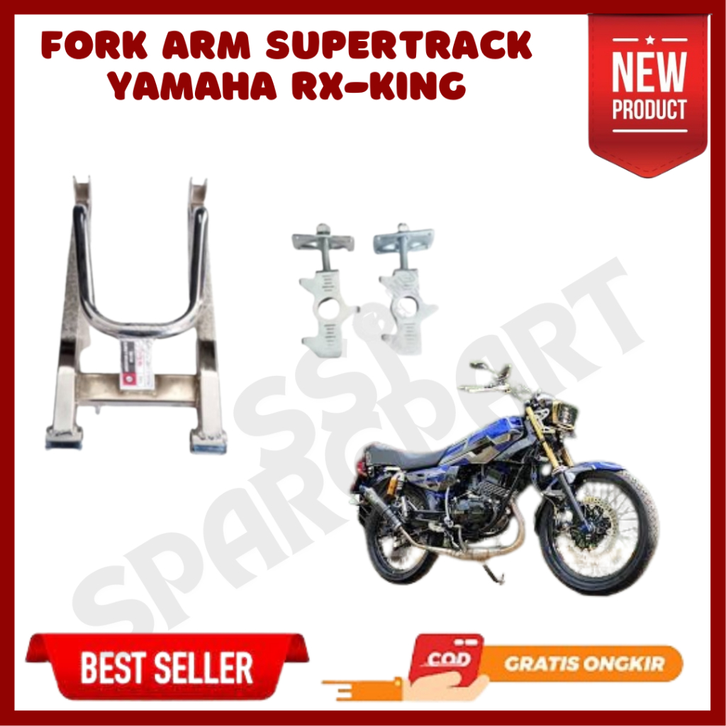 Fork Swing Arm Arem Lengan Ayun Supertrack RX King Crom Tebal + Setelan Rantai Murah