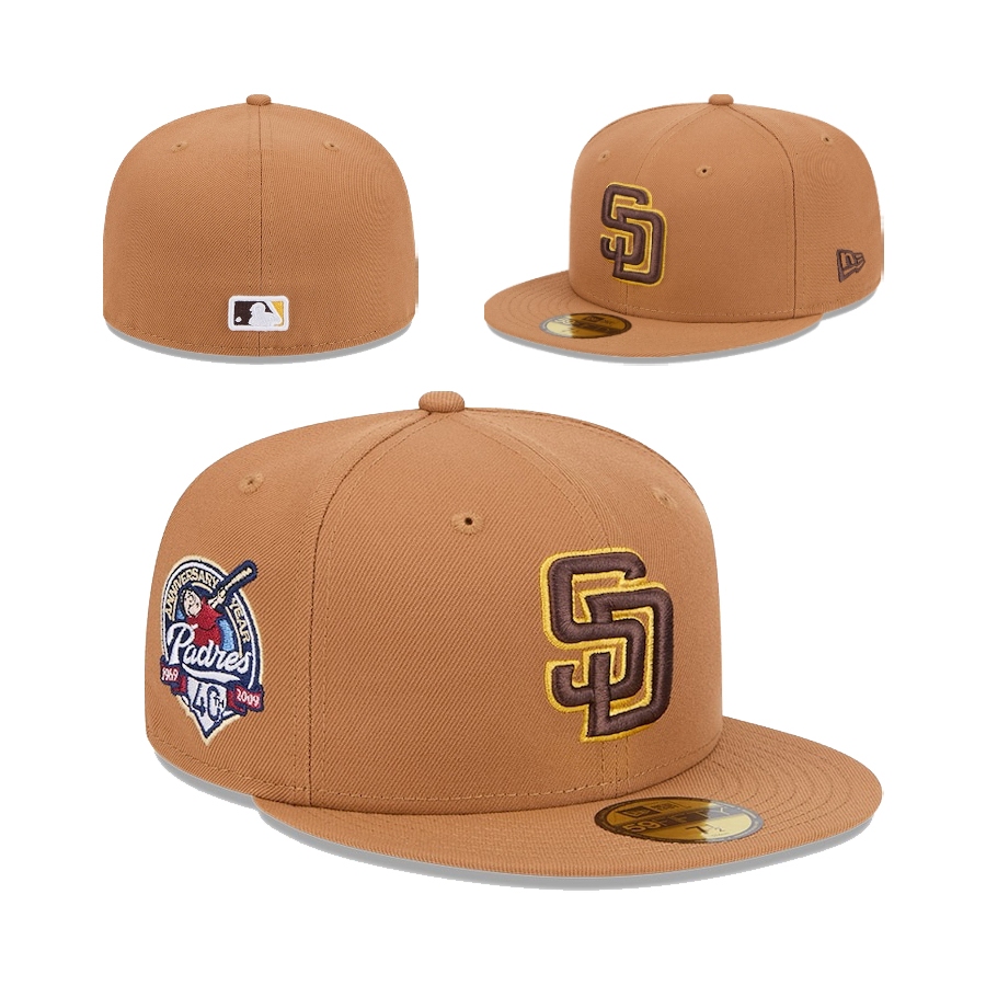 Topi Snapback Fitted San Diego Padres Anniversary Baseball Mlb Build Up Brown Tom Delonge Bordir Cap
