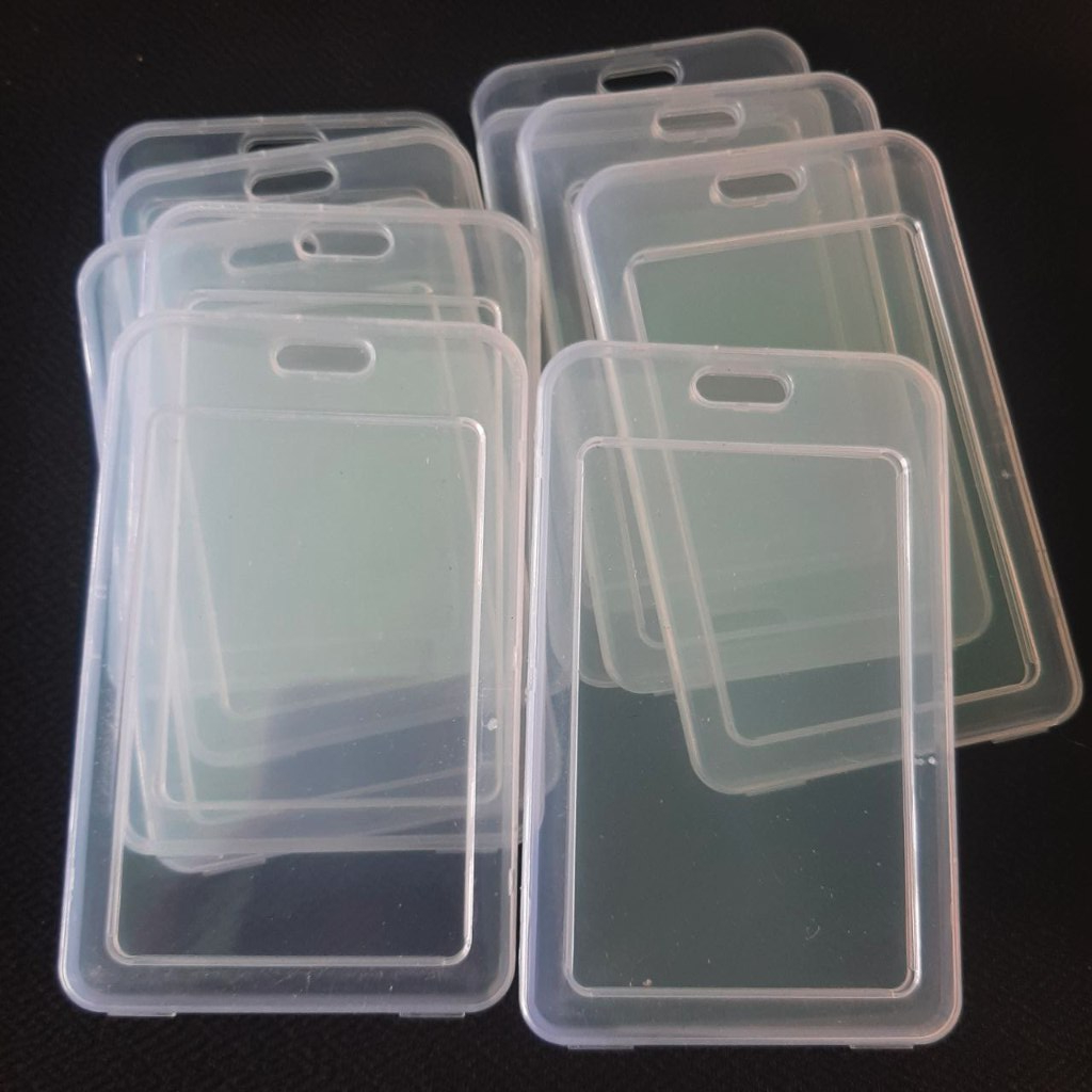 

ID CARD Holder Mika Name Tag Card Frame Model Box Gantungan Tempat Wadah Kartu Nama Tebal Casing IDCard Tanda Pengenal
