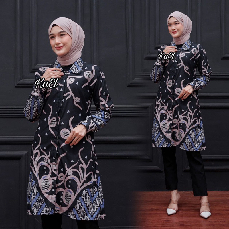 BESTPROMO TUNIK BATIK WANITA JUMBO BIG SIZE LD 120CM MODERN TERBARU TUNIK BATIK MODERN SERAGAM