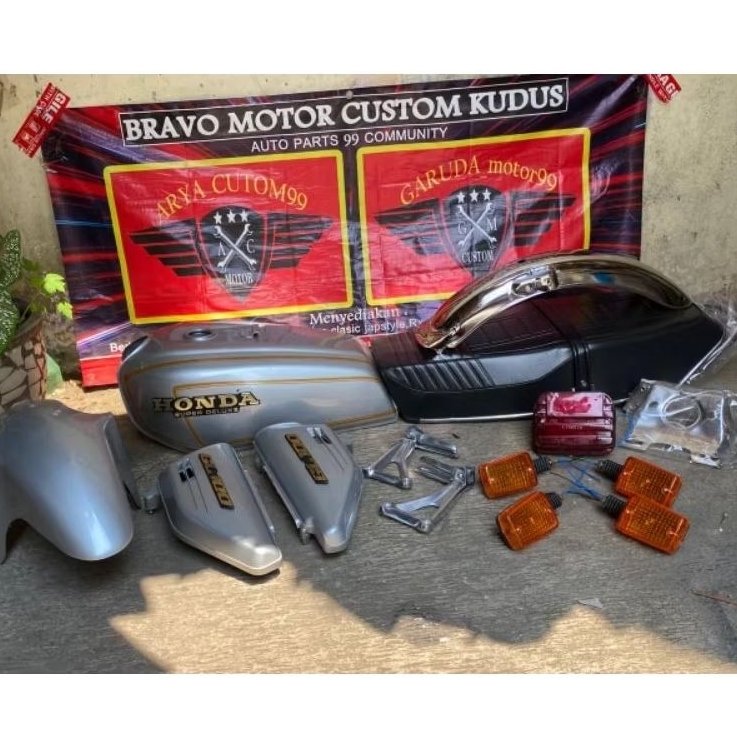 Paket body honda gl 100 baju gl 125 komplit impor detail original kualitas bagus pnp cb tiger mp  al