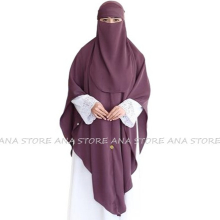 KHIMAR SYAR'I NEW FORTALEZA IMPORT SIZE S M L XL ADA 50 WARNA LENGKAP FREE CADAR TALI JUMBO BY ANA S