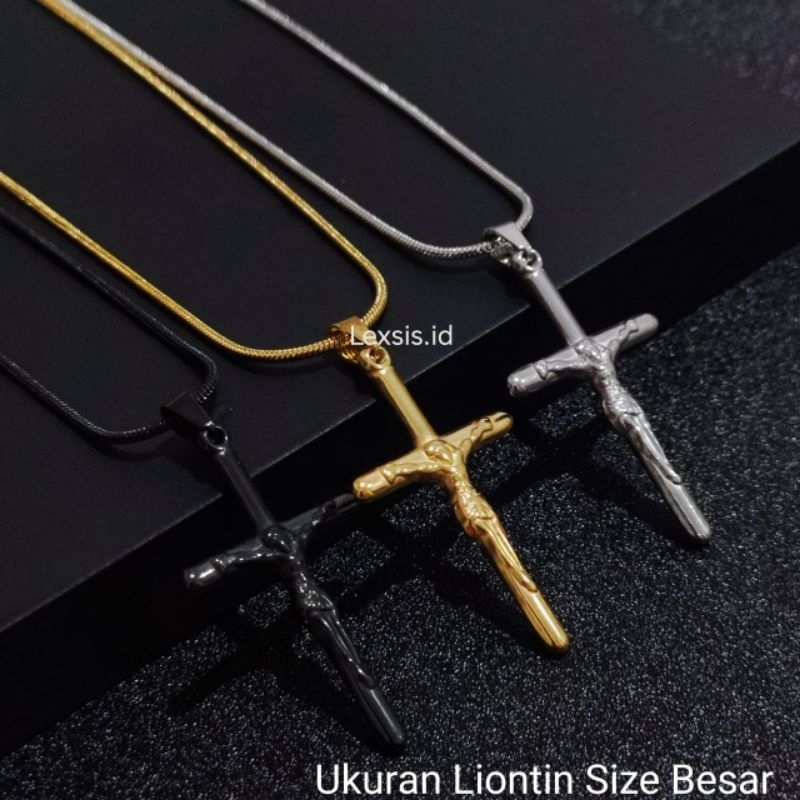 Kalung Salib Yesus Titanium
