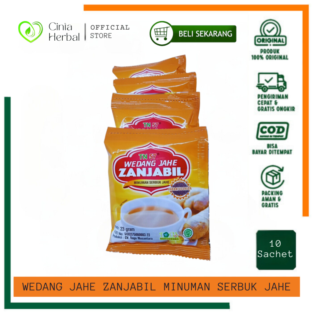 

Minuman Serbuk Wedang Jahe Zanjabil Plus HABBATUSSAUDA TN | Minuman Jahe | Per Renceng Isi 10 Sachet