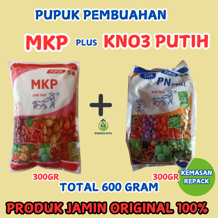 600 GRAM PUPUK MKP + KNO3 PUTIH ORIGINAL PAK TANI KEMASAN REPACK