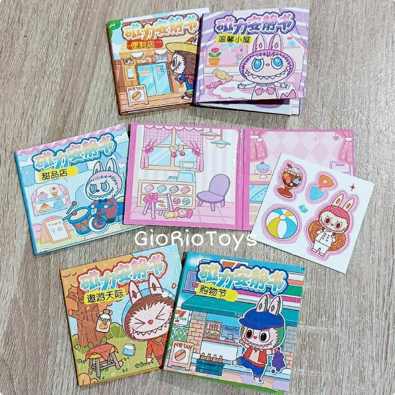 

Stiker Buku Magnet Labubu Magnetic Sticker Book - Labubu