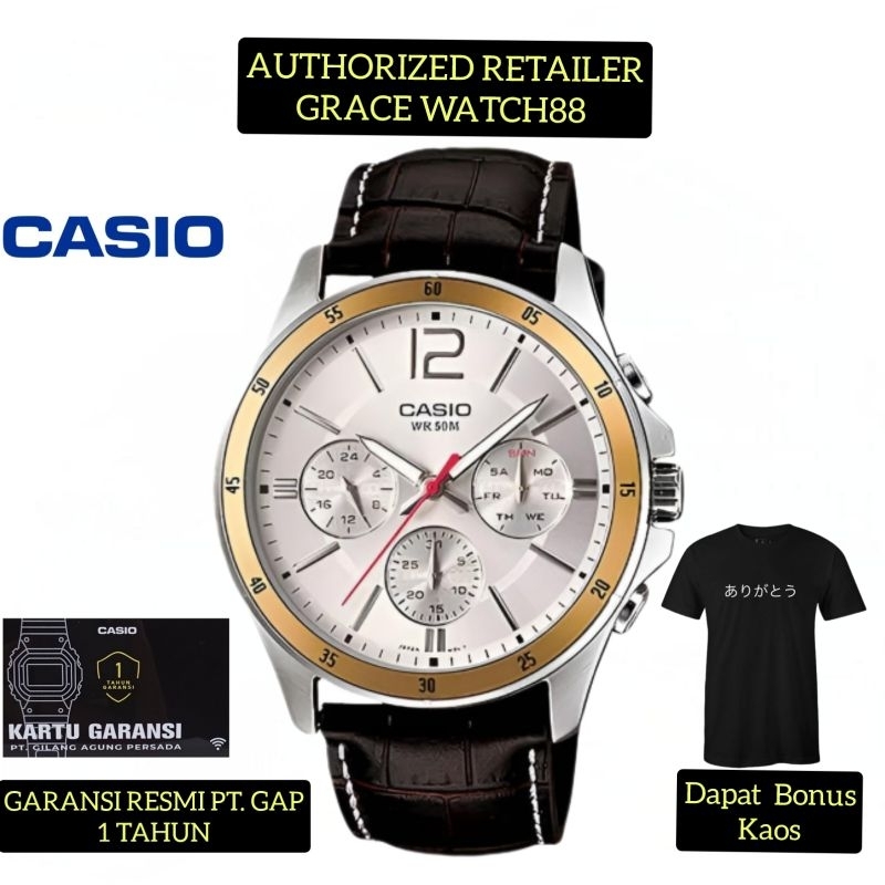 Jam tangan Pria casio original Mtp-1374l-7avdf casio Analog mtp-1374l-7 casio general