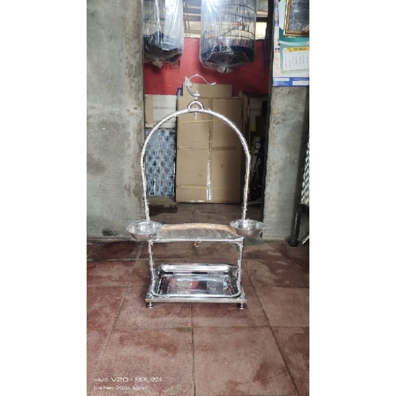 tangkringan burung nuri stainless gantung