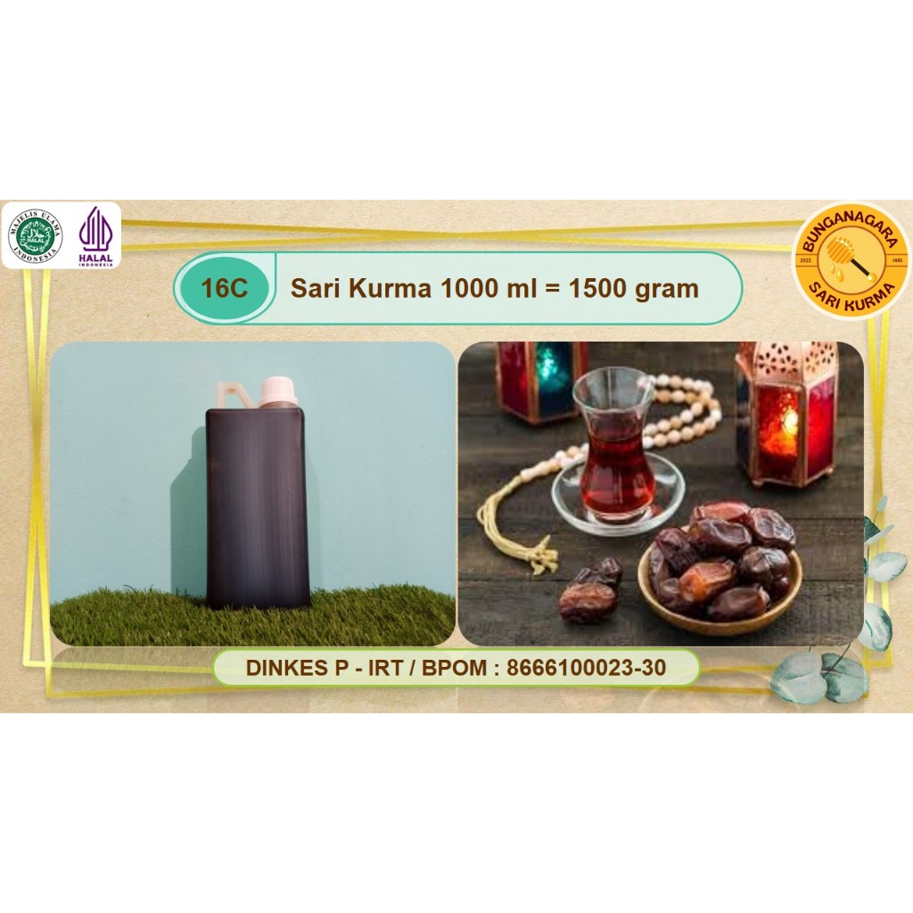 

SARI KURMA ASLI TIMUR TENGAH 1 L | 1000 ML 1500 GRAM BUNGANAGARA PURE HONEY