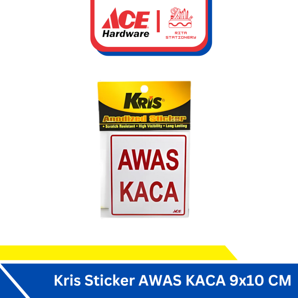 Kris Sticker anodized awas kaca 9x10 CM