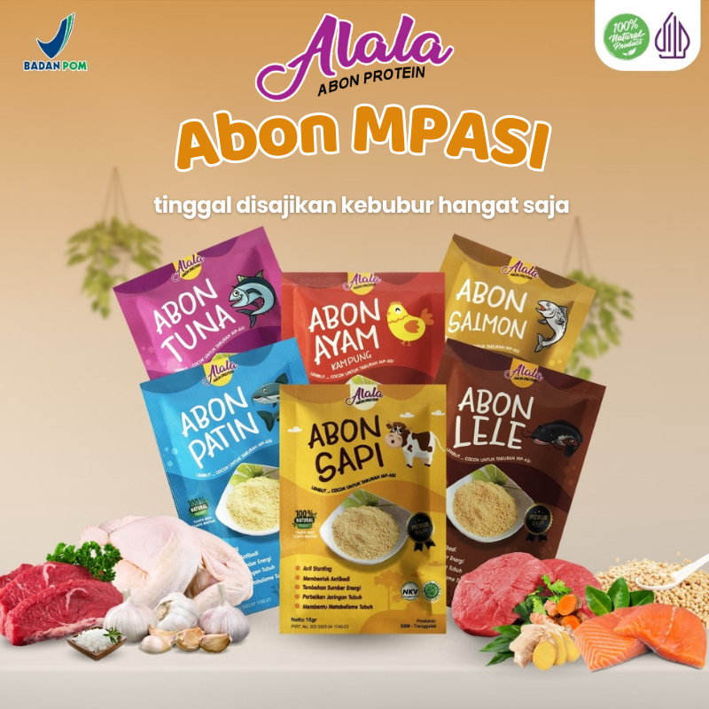 

Alala Abon penambah Nafsu Makan Abon Mpasi 8 bulan Tekstur Lembut 15gr
