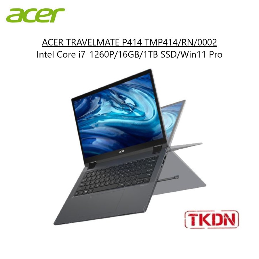 Laptop Acer Travelmate P414 (TMP414/RN/0002) | i7-1260P 16GB 1TB SSD Win11 Pro 14" Touchscreen Conve