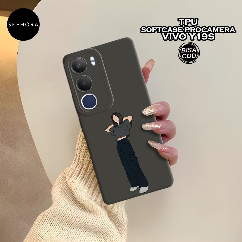 Case Vivo Y19s 2024 Terbaru - Fashion Case Cewe - Softcase Vivo Y19s 2024 - Case Pro Camera - Casing