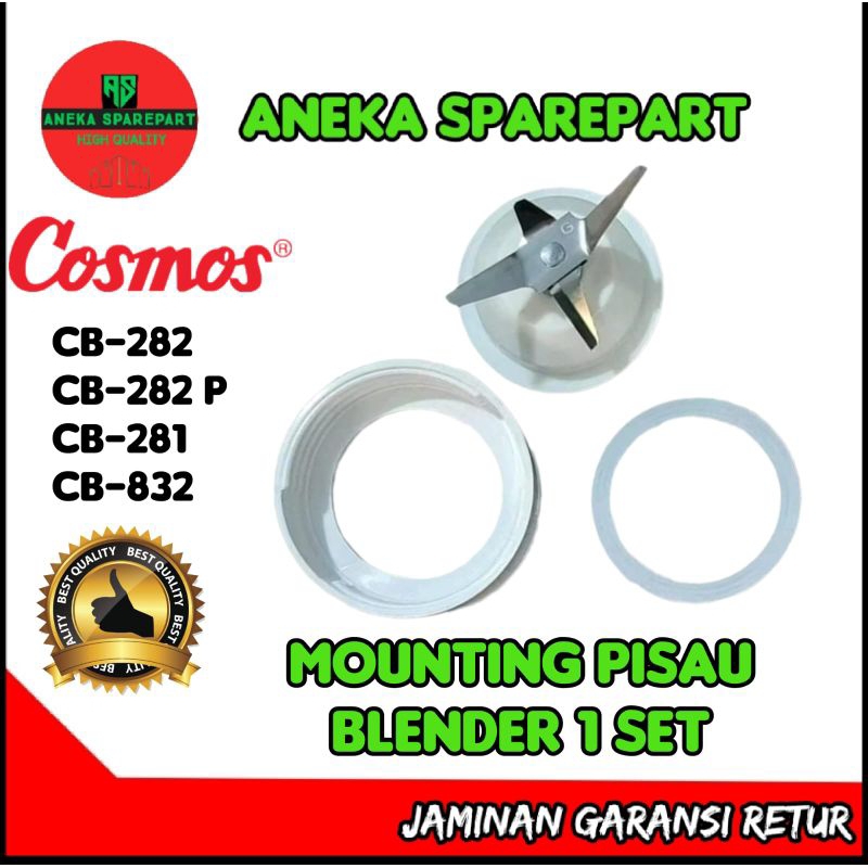 mounting pisau+dudukan+karetnya,blender cosmos CB-282,CB-282P,CB-281,CB-832