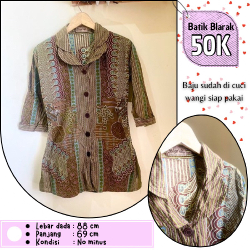 PRELOVED atasan wanita batik blarak batik pekalongan