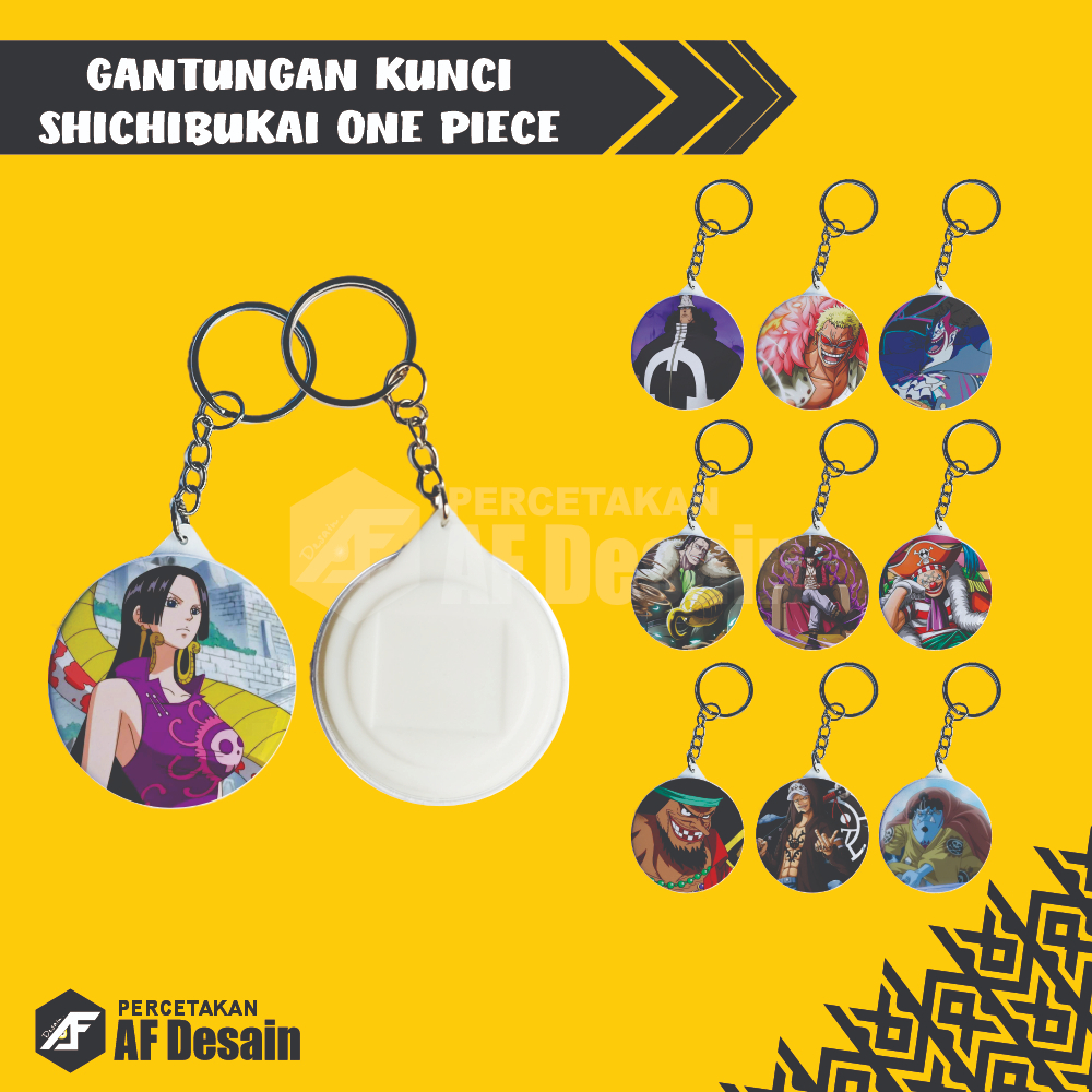 GANTUNGAN KUNCI / KEYCHAIN SHICIBUKAI ONEPIECE LAW, KUMA, MIHAWK, KUROHIGE, BOA HANCOCK, CROCODILE, 