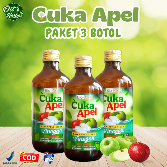 

Paket 3 Botol Cuka Apel Bio Gold Organik 330ml - Apple Cider Vinegar Diet, Detoks, dan Pelangsingan