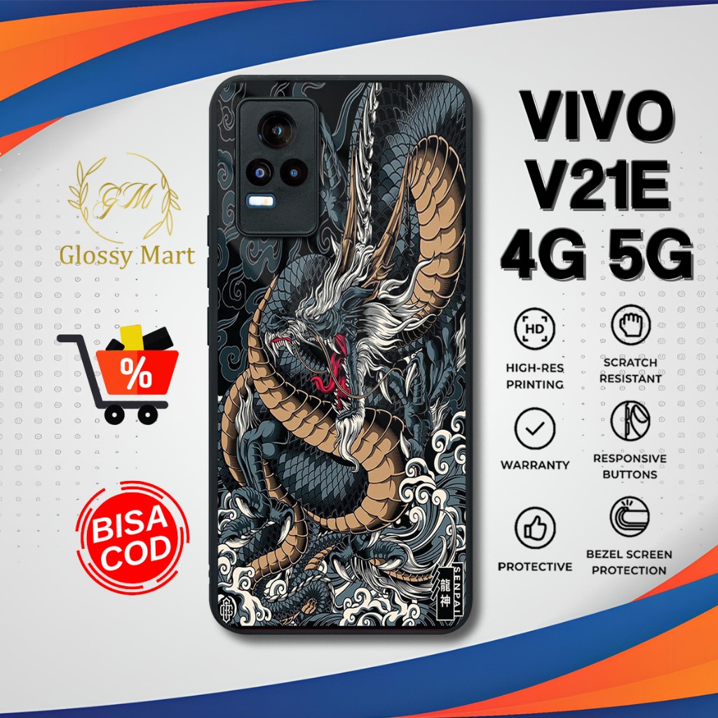 Case Vivo V21E 4G 5G Terbaru Dragon Hardcase Softcase Glossy Termurah Casing Vivo V21E Terlaris