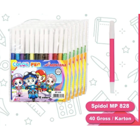 

ENISOO STORE - MONTANA SET SPIDOL 12 WARNA / COLORING MARKER PEN ALAT MENGGAMBAR MEWARNAI KERAJINAN ANAK / MAINAN EDUKASI / STIPPPA