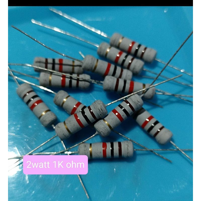 10BUAH RESISTOR 1K OHM 2WATT 2 WATT 1KOHM 1 K OHM 2W