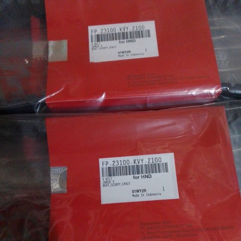 V BELT MURAH BUAT MOTOR HONDA BEAT KVY 100%ORIGINAL FEDERAL ASTRA TANPA ROLLER
