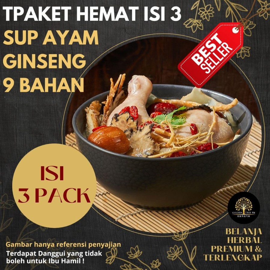 

Paket Hemat 3 Pack Premium Tim Ayam 9 Bahan Sup Ayam Ginseng Fresh Original