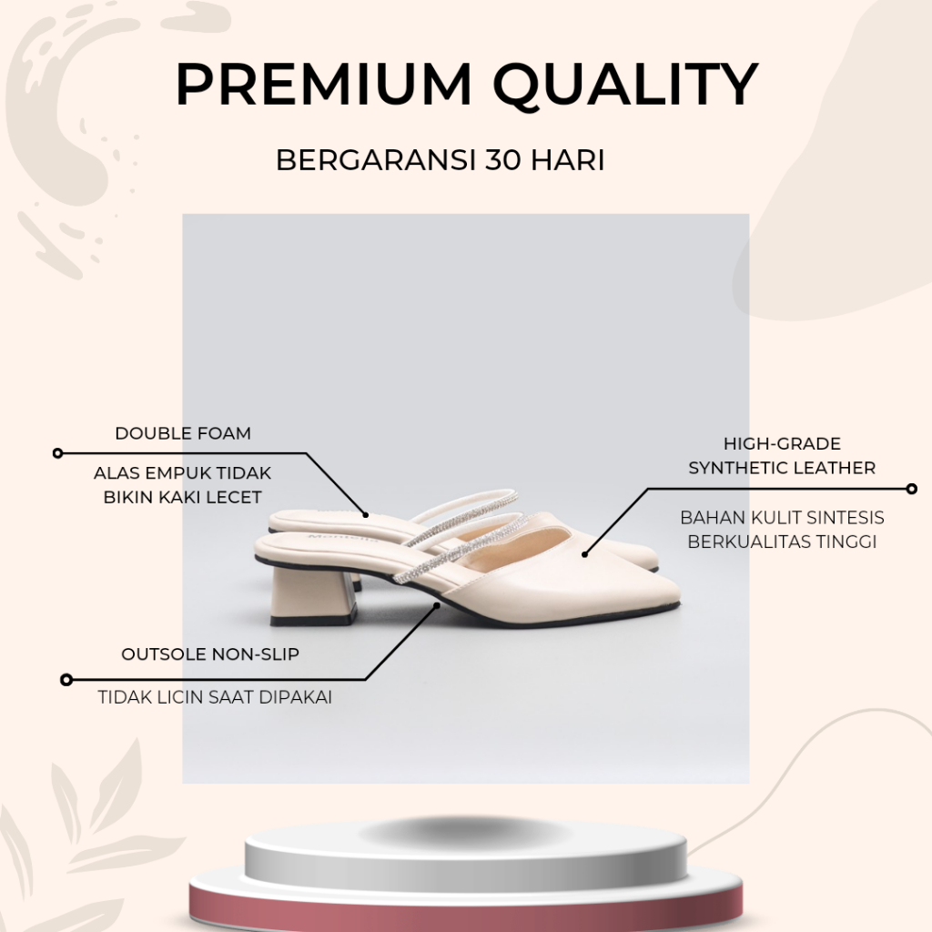Montella Ruby Sandal Mules Heels Wanita Hak 3 Cm Tbk