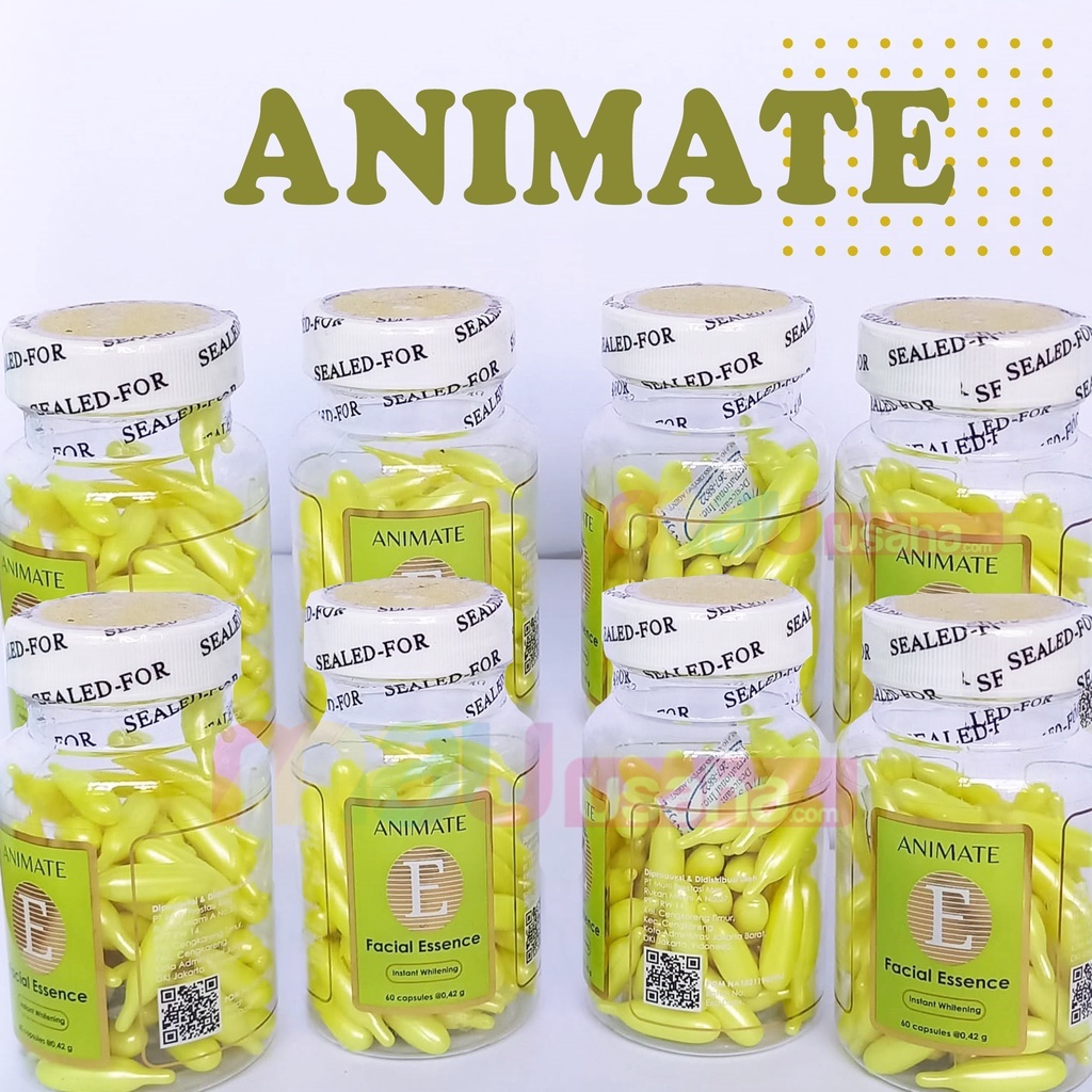 (READY ORI) Animate Facial Essence | Serum Animate Vitamin E | Mencerahkan Kulit Wajah Kusam isi 60p